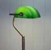 Bankers Floor Lamp Antique Brass with Green Glass Shade
